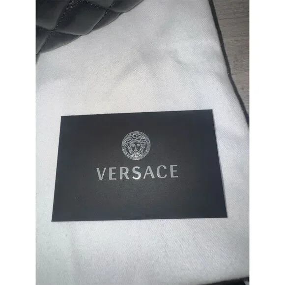 Versace Medusa Black Quilted Leather Shoulder/ crossbody Bag with Strap - Picture 7 of 14
